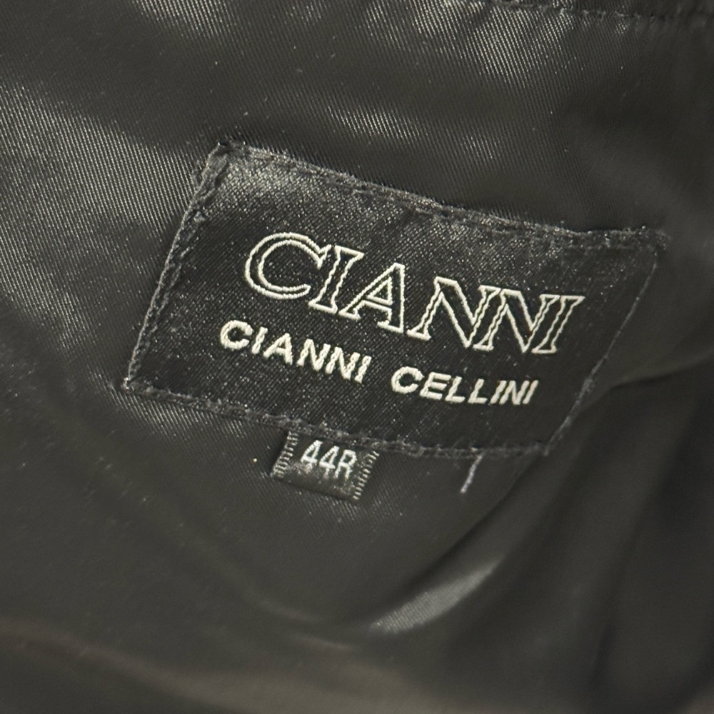 CIANNI CELLINI MEN LUXURY FORMAL BLACK OVERCOAT Quilted Liner - Picture 8 of 8